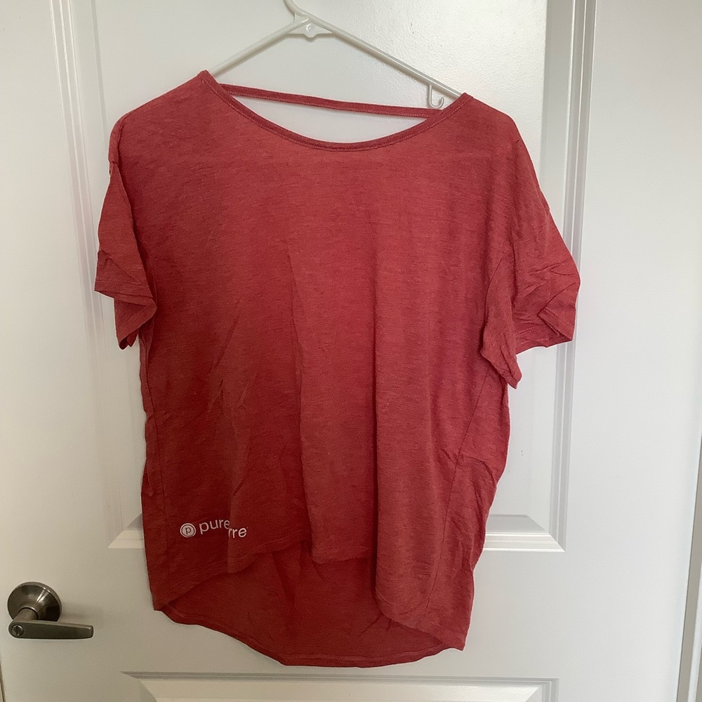 pure barre open back tee
